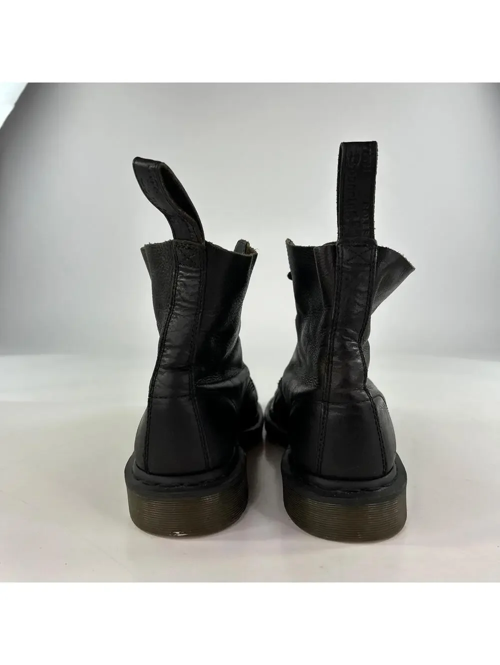 Black Leather Lace-Up Boot